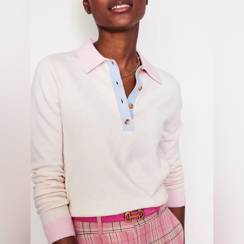 Boden Lara Wool Henley Jumper Sweater Polo